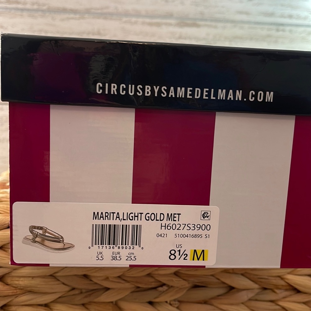NEW Circus by Sam Edelman Women's Marita Sandal Sz 8.5 - Color: Light Gold MET